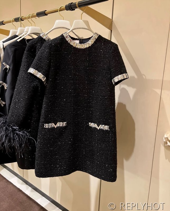 발렌티노 자수 글레이즈 트위드 쇼트 드레스 [매장가 500만원대]