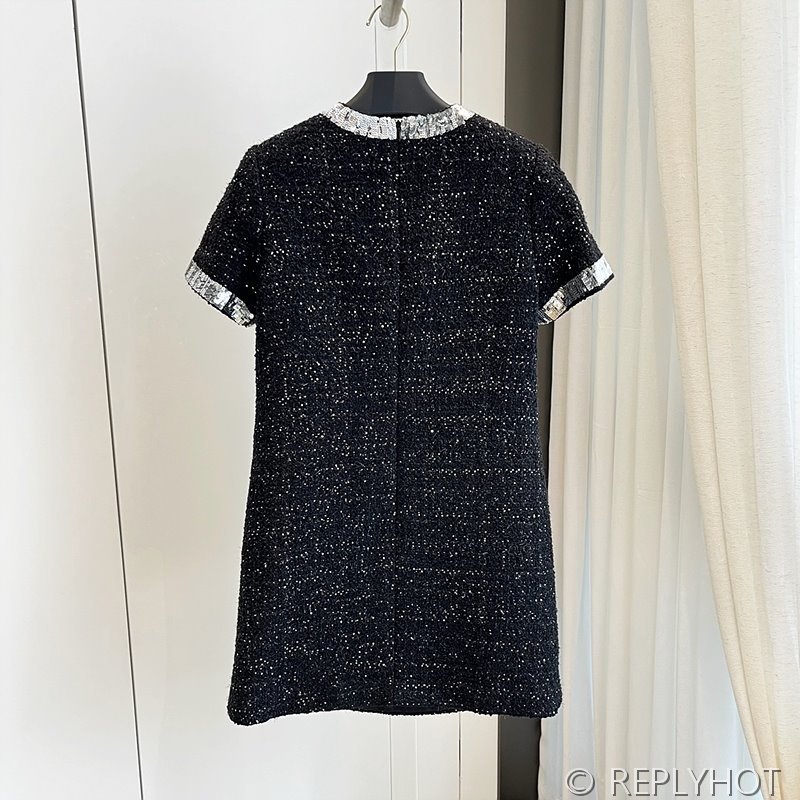 발렌티노 자수 글레이즈 트위드 쇼트 드레스 [매장가 500만원대]