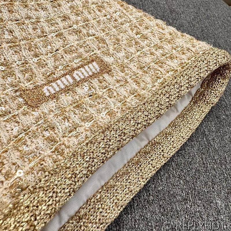 미우미우 트위드 이너 서스펜더 스커트