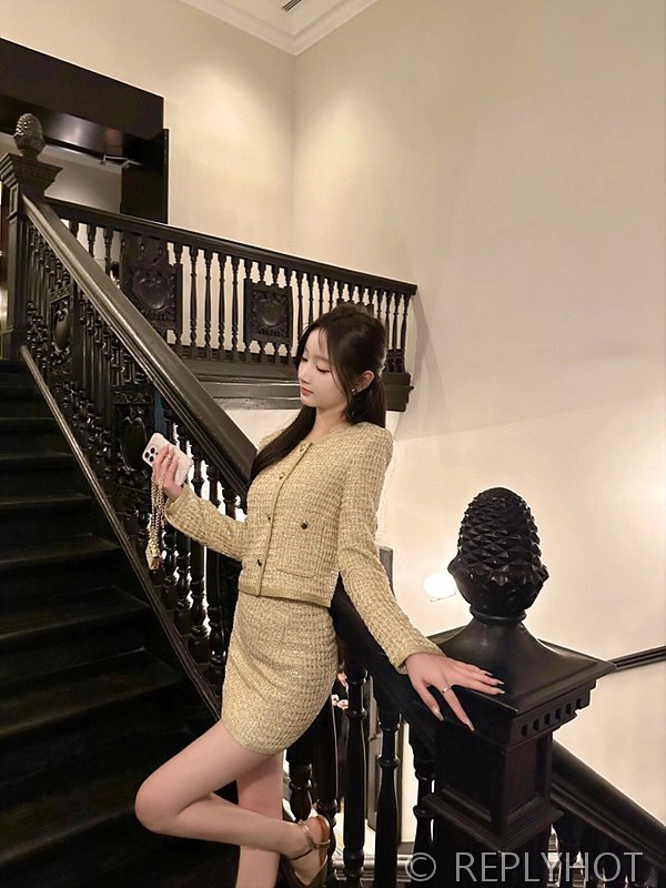 미우미우 브레이드 트위드 스커트