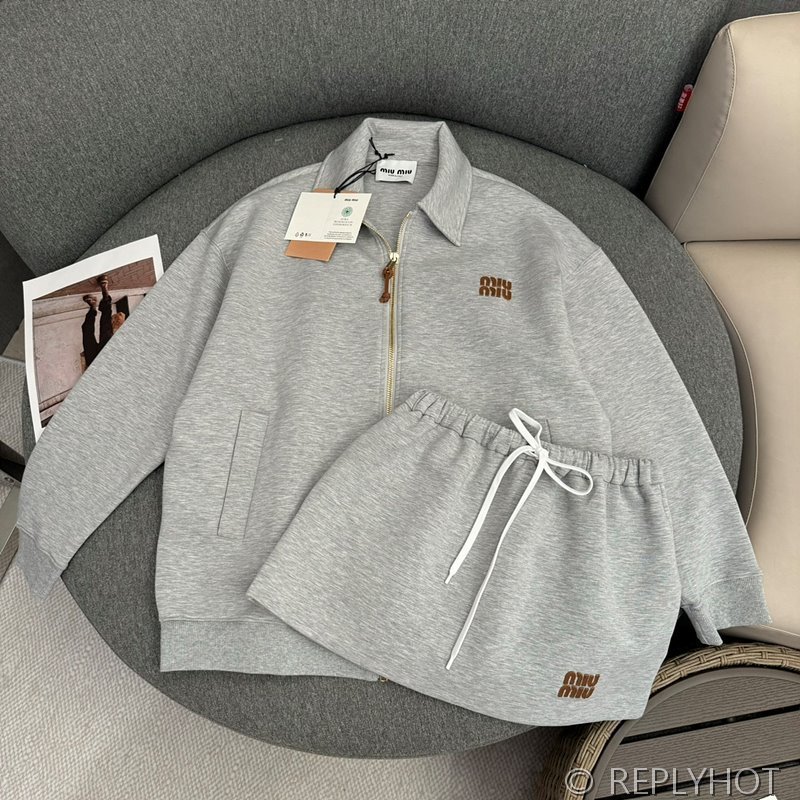 미우미우 저지 블루종 스커트 set [매장가 600만원대]