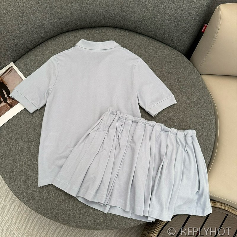 프라다 플리츠 피케 폴로 셔츠 스커트 [매장가 250만원대]