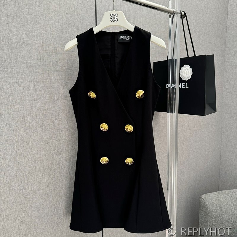 발망 크레이프 플리츠 플레어 드레스 2color [매장가 380만원대]