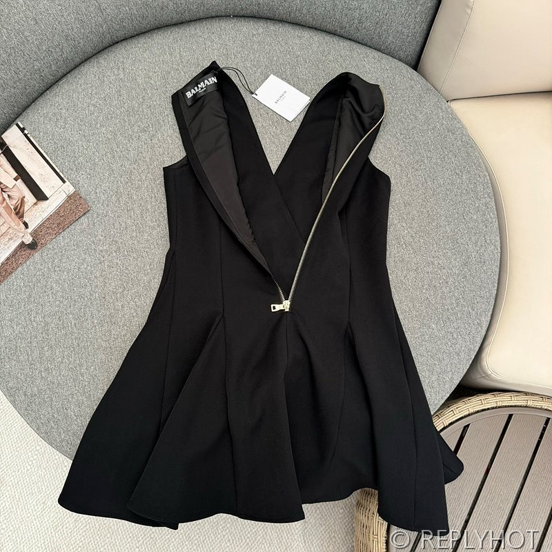 발망 크레이프 플리츠 플레어 드레스 2color [매장가 380만원대]