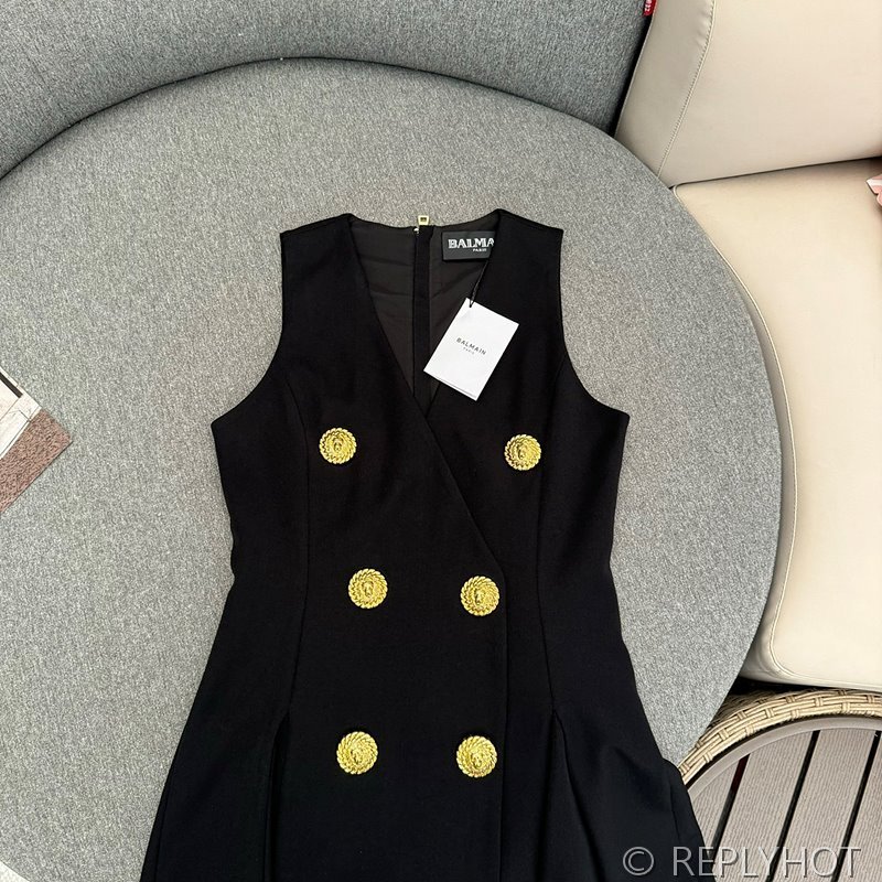 발망 크레이프 플리츠 플레어 드레스 2color [매장가 380만원대]