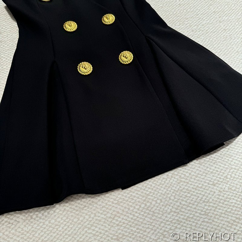 발망 크레이프 플리츠 플레어 드레스 2color [매장가 380만원대]