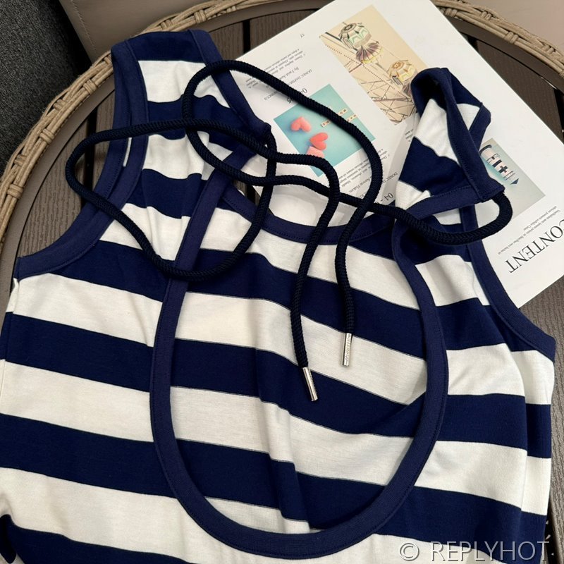 몽클레어 스트라이프 미디 드레스 [매장가 100만원대]