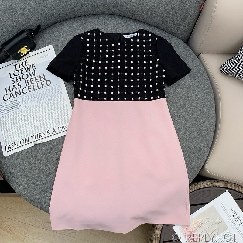 발렌티노 다이아블랙핑크 원피스