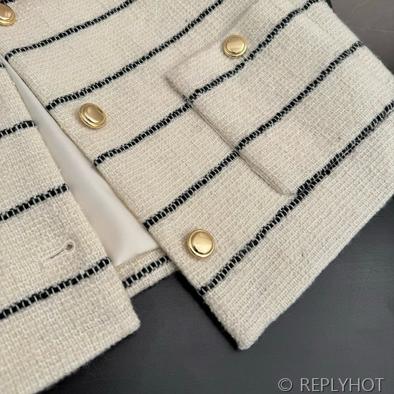 미우미우 스트라이프 울 트위드 투피스