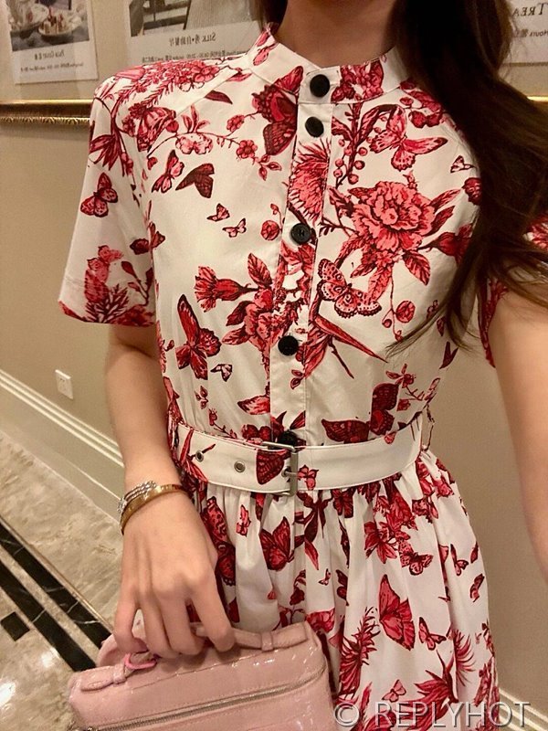 디올 플라워 프린트  원피스