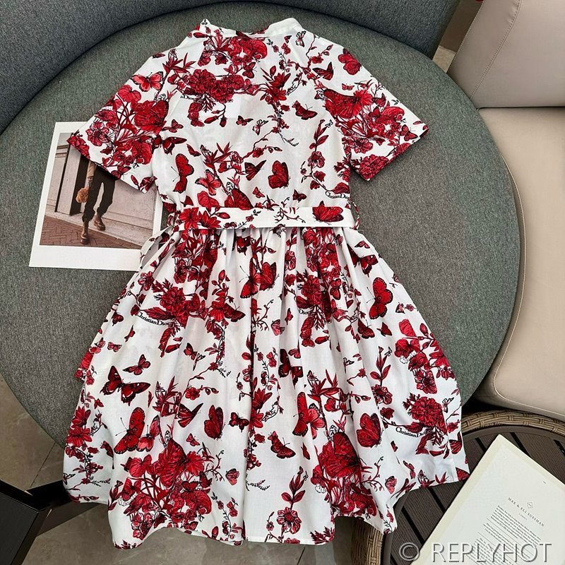 디올 플라워 프린트  원피스