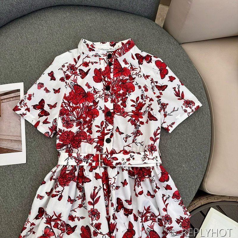 디올 플라워 프린트  원피스