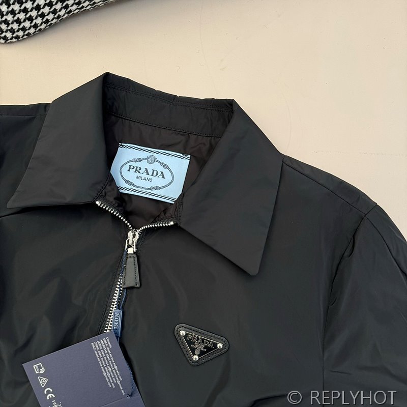 프라다 나일론 라펠 반팔 원피스