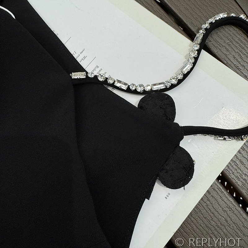 발렌티노 크리스탈 다이아몬드 리본 서스펜더 드레스