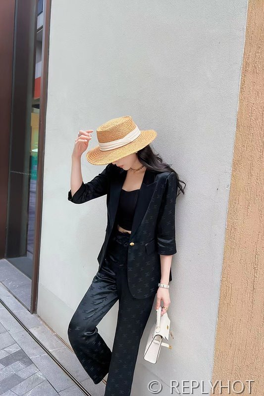 셀린느 자카드 패브릭 수트 세트