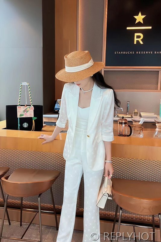 셀린느 자카드 패브릭 수트 세트