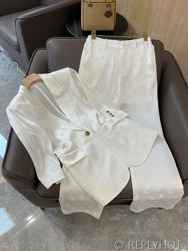 셀린느 자카드 패브릭 수트 세트