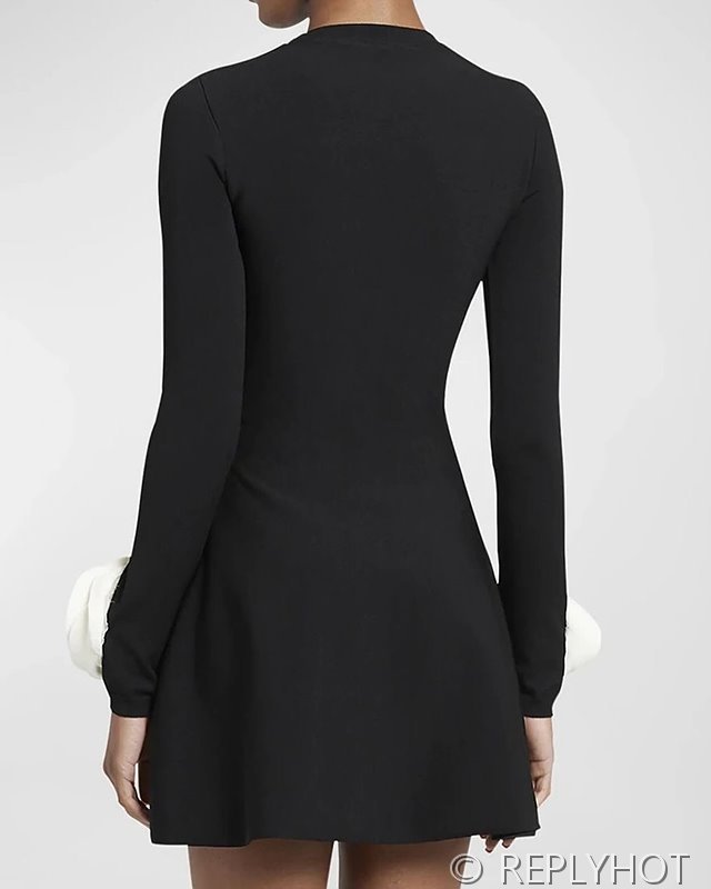 발렌티노 플로럴 아플리케 미니 드레스