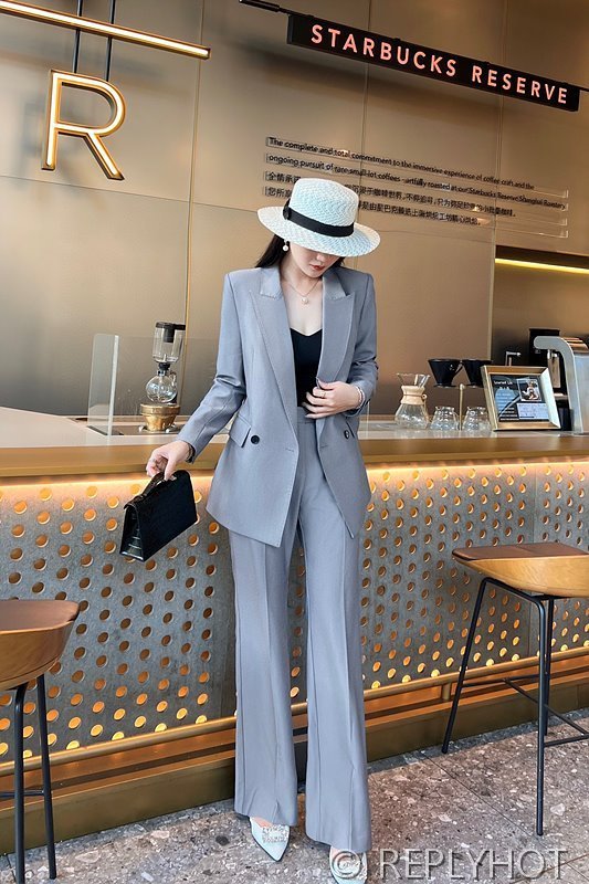 알렉산더 맥퀸 스티치 정장 코트 바지 세트 2color