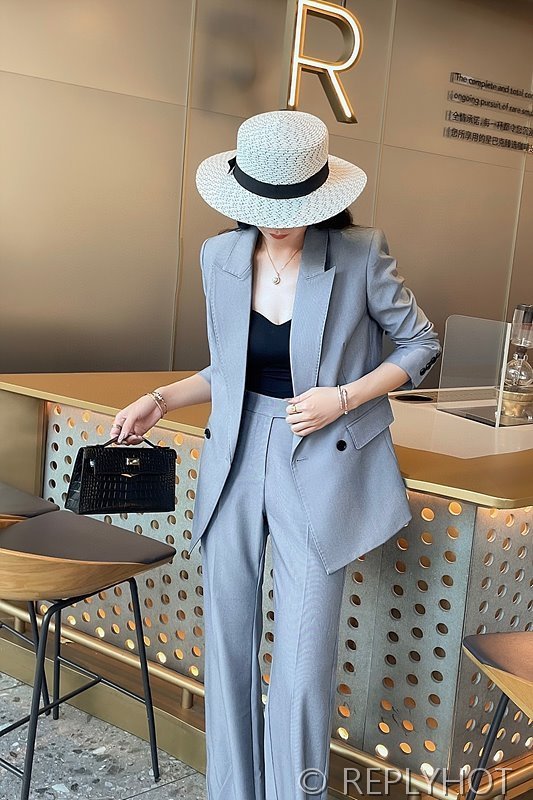 알렉산더 맥퀸 스티치 정장 코트 바지 세트 2color