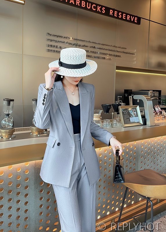 알렉산더 맥퀸 스티치 정장 코트 바지 세트 2color