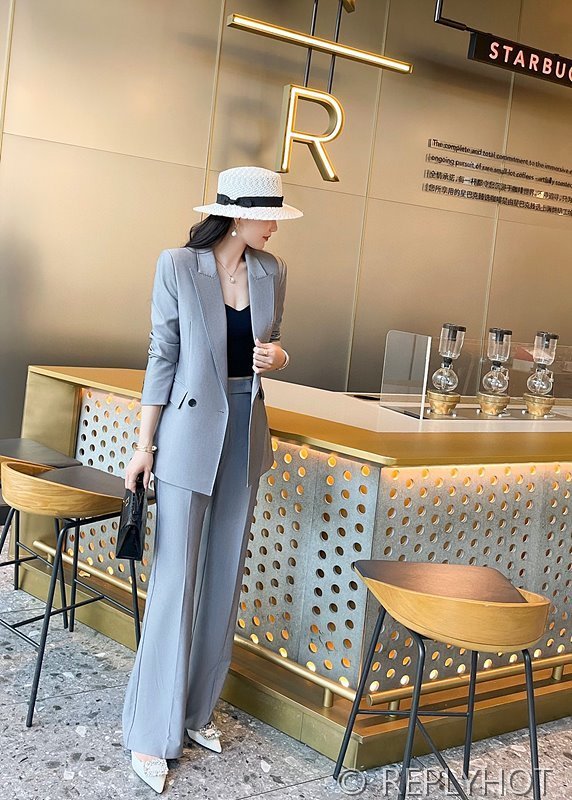 알렉산더 맥퀸 스티치 정장 코트 바지 세트 2color