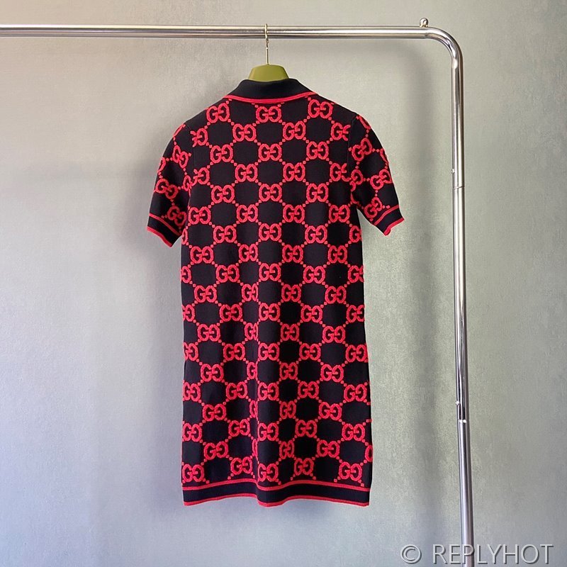 구찌 GG 실크 및 코튼 혼방 폴로 스커트 [매장가 298만원대]