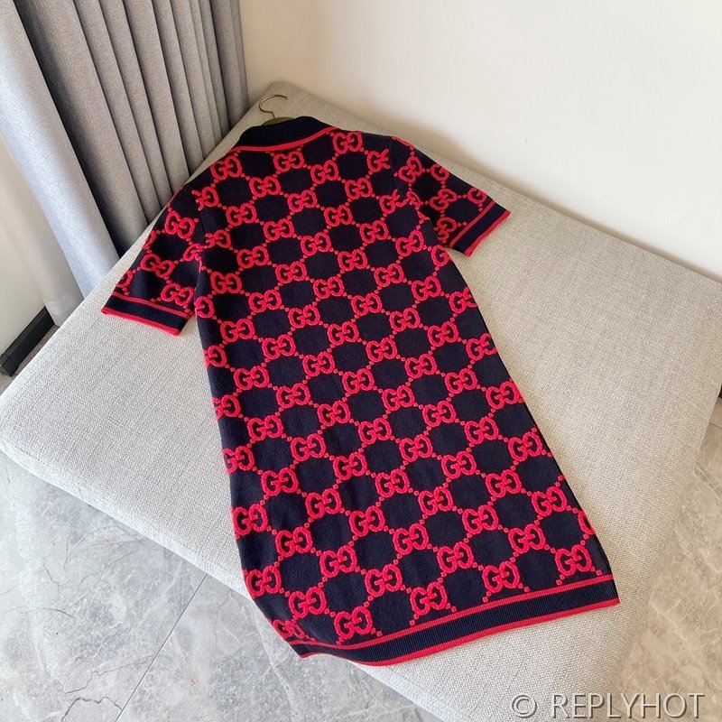 구찌 GG 실크 및 코튼 혼방 폴로 스커트 [매장가 298만원대]