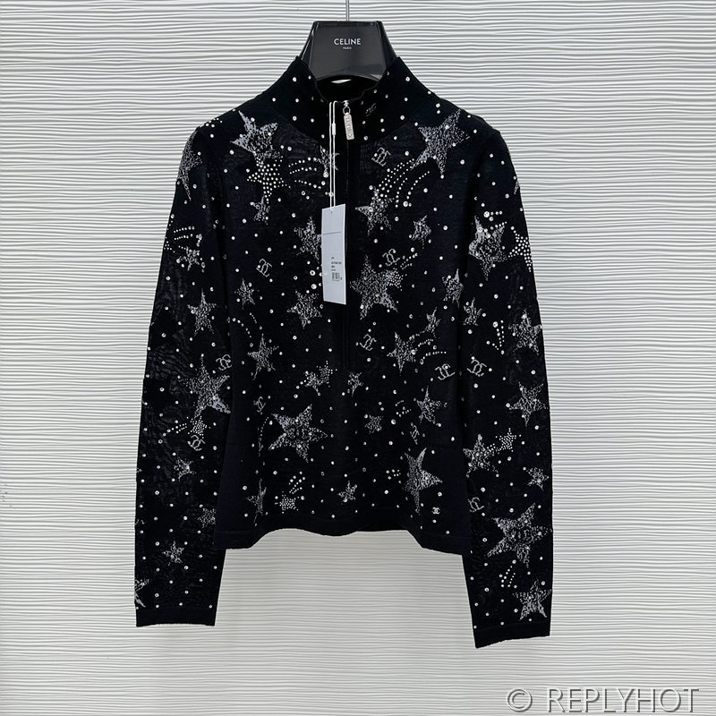 샤넬 스타 다이아몬드 지퍼 니트