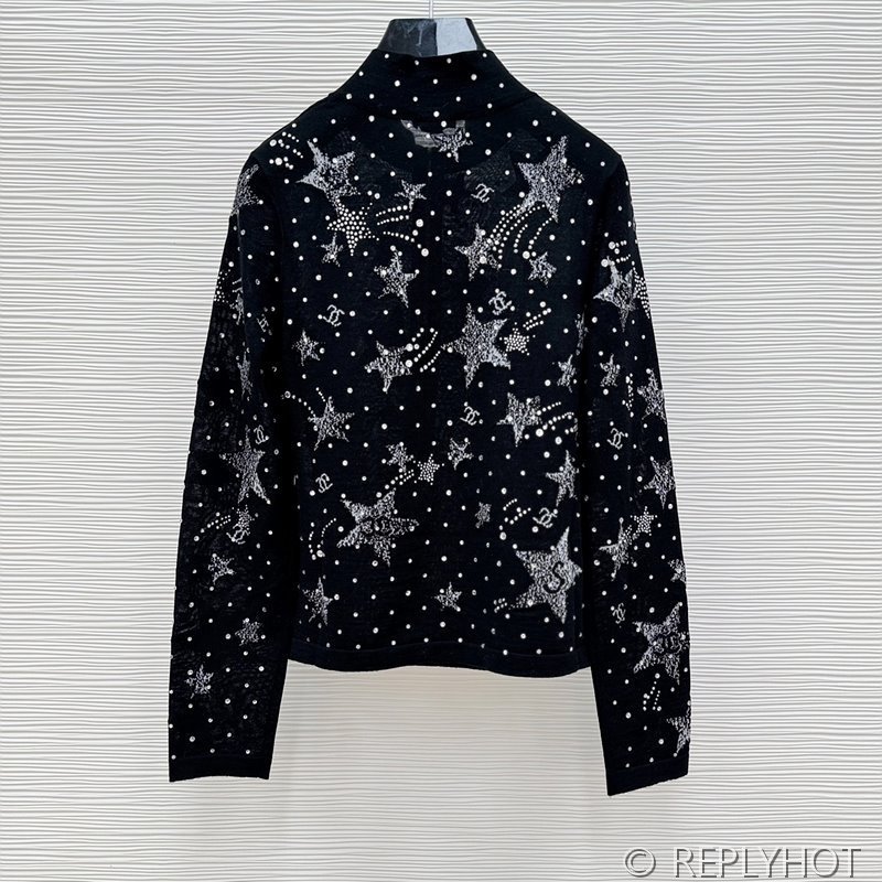 샤넬 스타 다이아몬드 지퍼 니트