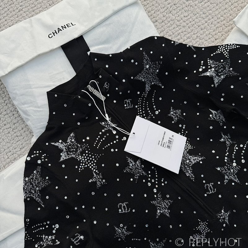 샤넬 스타 다이아몬드 지퍼 니트