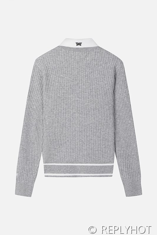 PXG 여성 케이블 니트 스웨터