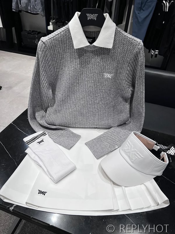 PXG 여성 케이블 니트 스웨터