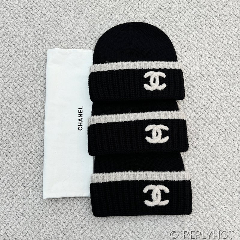 샤넬 울 니트 비니