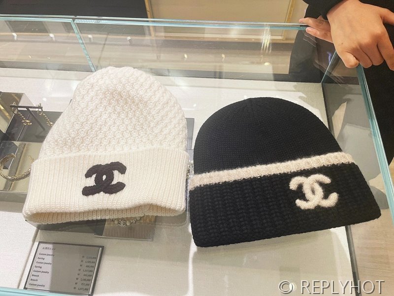 샤넬 울 니트 비니