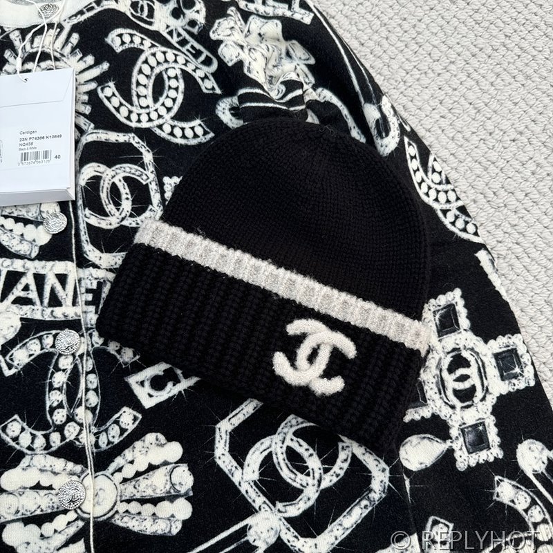 샤넬 울 니트 비니