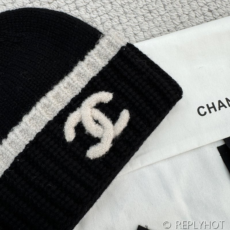 샤넬 울 니트 비니