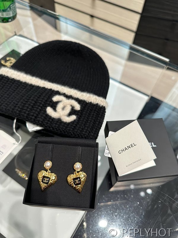 샤넬 울 니트 비니