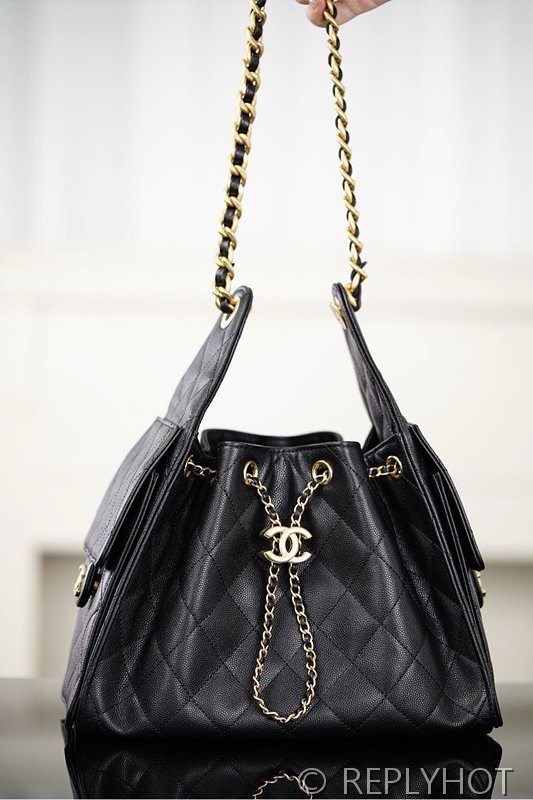 [하이엔드급] 샤넬 25백 스몰 그레인드 카프스킨 골드메탈 블랙 [매장가 1000만원대]