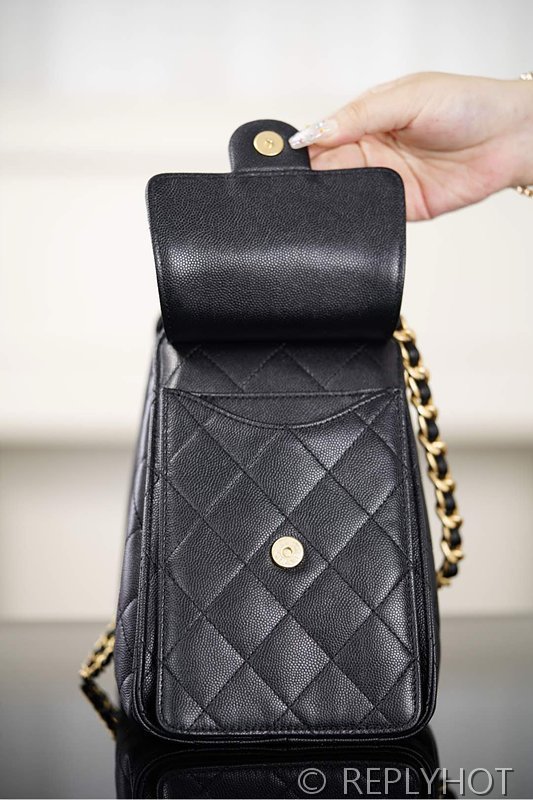 [하이엔드급] 샤넬 25백 스몰 그레인드 카프스킨 골드메탈 블랙 [매장가 1000만원대]