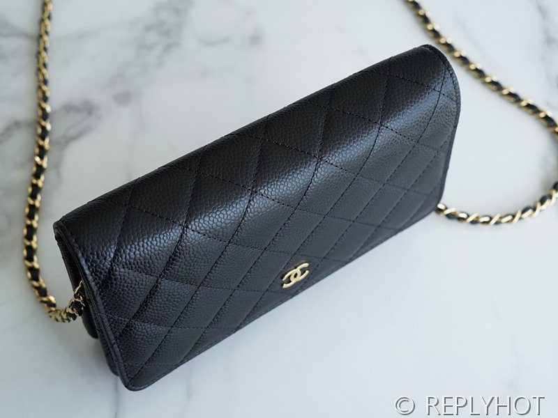 [하이엔드급] 샤넬 클래식 woc 체인 지갑 카프스킨 골드메탈 블랙 [매장가 550만원대]