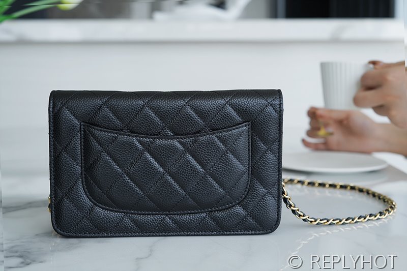 [하이엔드급] 샤넬 클래식 woc 체인 지갑 카프스킨 골드메탈 블랙 [매장가 550만원대]