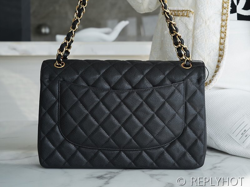 [하이엔드급] 샤넬 클래식 라지 카프스킨 골드메탈 블랙 [매장가 1570만원대]