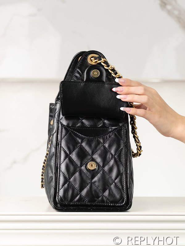 [하이엔드급] 샤넬 25백 스몰 카프스킨 골드메탈 블랙 [매장가 1000만원대]