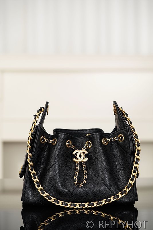 [하이엔드급] 샤넬 25백 미니 그레인드 카프스킨, 골드메탈 블랙 [매장가 900만원대]