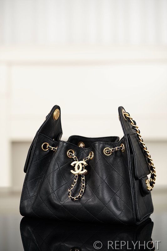 [하이엔드급] 샤넬 25백 미니 그레인드 카프스킨, 골드메탈 블랙 [매장가 900만원대]