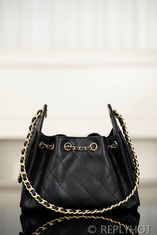 [하이엔드급] 샤넬 25백 미니 그레인드 카프스킨, 골드메탈 블랙 [매장가 900만원대]