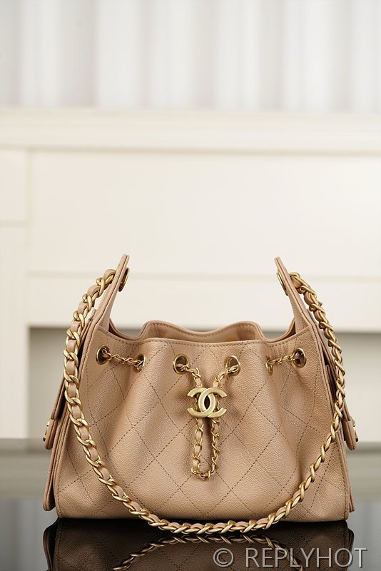 [하이엔드급] 샤넬 25백 미니 그레인드 카프스킨 골드메탈 베이지 [매장가 900만원대]