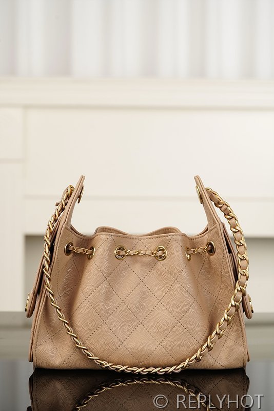 [하이엔드급] 샤넬 25백 미니 그레인드 카프스킨 골드메탈 베이지 [매장가 900만원대]