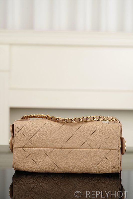 [하이엔드급] 샤넬 25백 미니 그레인드 카프스킨 골드메탈 베이지 [매장가 900만원대]